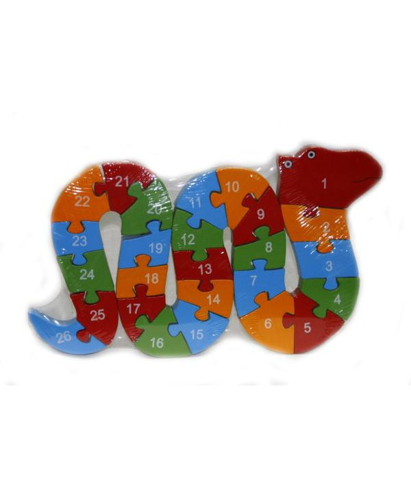 Drevené puzzle Hadík